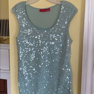 Mint sequin top